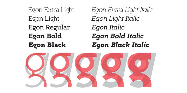 Пример шрифта Egon Bold Italic